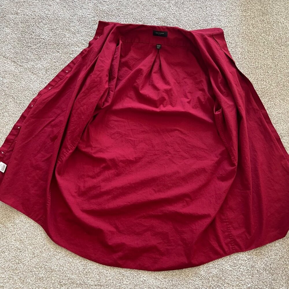 Deep Red Burgundy Mens Semi-Formal Button-Down Preppy Grunge Size Medium - Picture 5 of 8